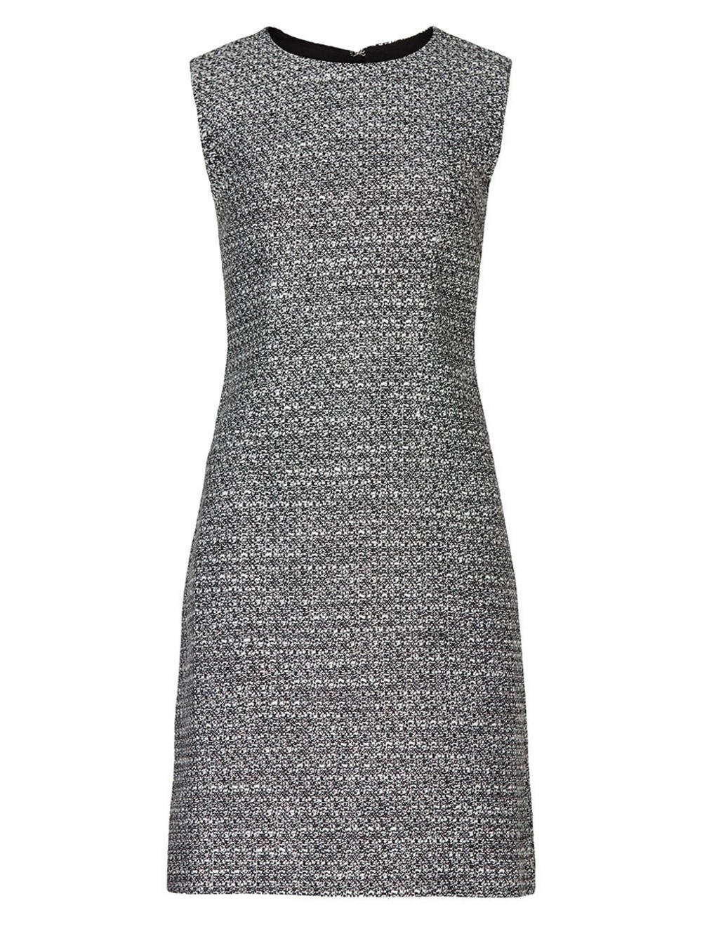 Adam Lippes Grey Tweed Sheath Textured Sleeveless Shift Dress